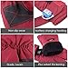weemoment Women Electric Rechargeable Heated Gloves Waterproof Back Touch Screen Motorcycle Electrocar Heating Gloves Hand Warmer Three-Speed Adjustment Temperature Lithium Battery Powered