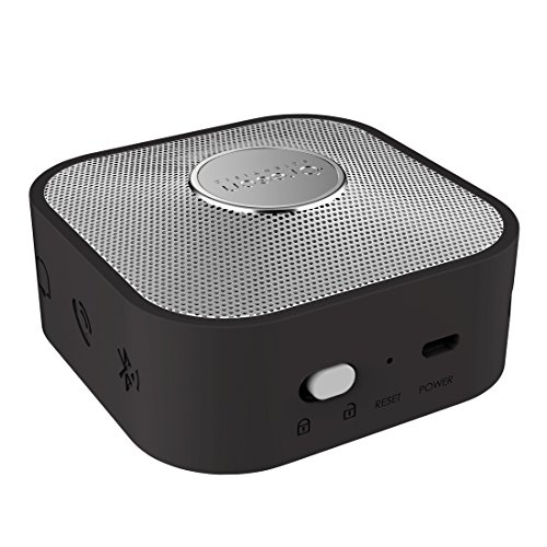 Portable Alarm Clock with Bluetooth Speaker, Digital Travel Clock with USB Charging Port for Heavy Sleepers,Black