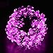 Qedertek Solar Flower String Lights, Cherry Blossom 22ft 50 LED Waterproof Outdoor String Lights for Patio,Lawn,Garden,Holiday and Festivals Decorations (Pink)