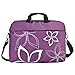 MyGift 17-Inch Purple Floral Design Laptop Carrying Case/Messenger Briefcase