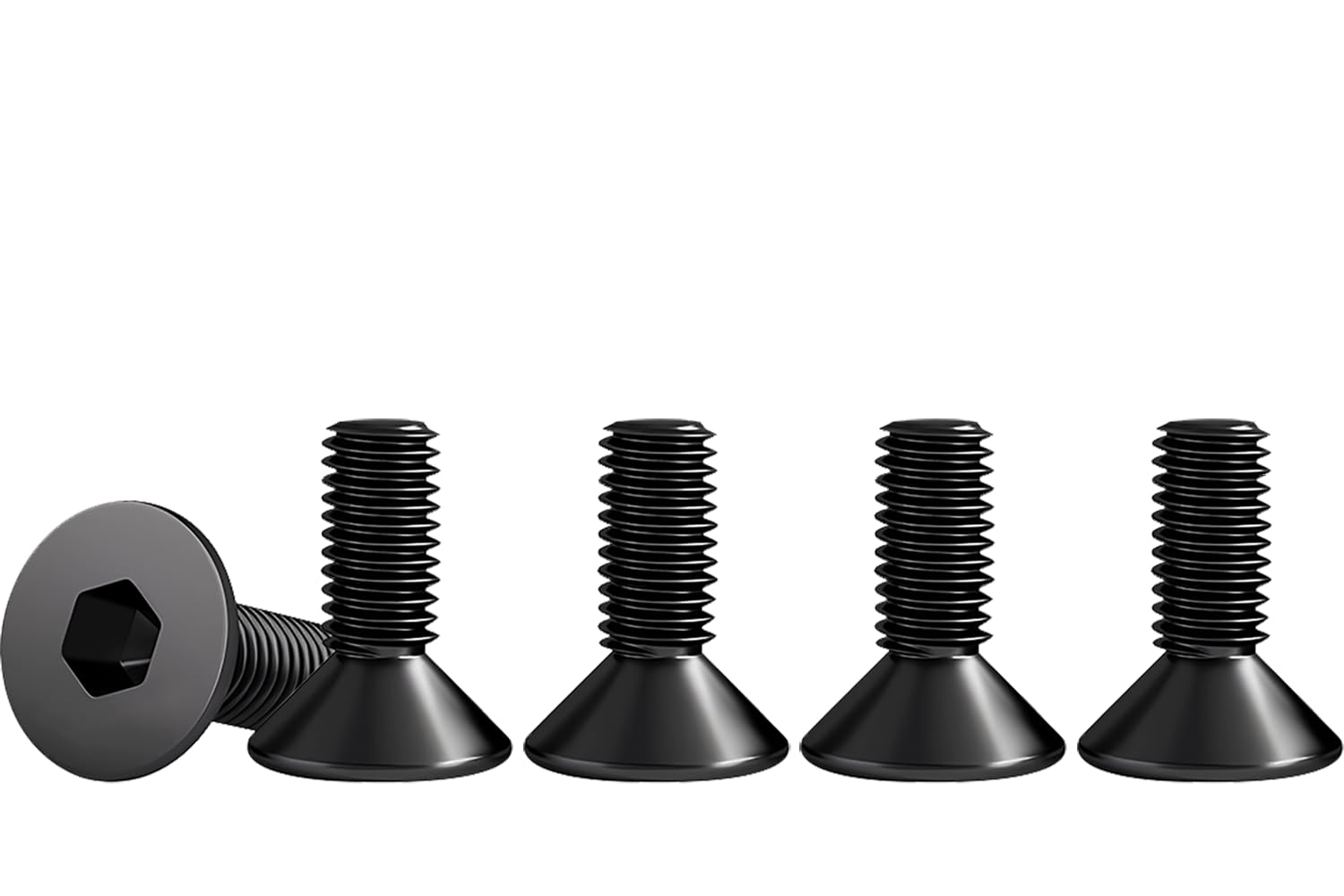 Drenky Black Countersunk Screws M4 X 10mm 304 Stainless Steel Hex Socket Countersunk Bolts DIN 7991 / ISO 10642 M4 Machine Screws Rustproof Flat Head Hex Socket Cap Screws (Pack of 50) — image 1