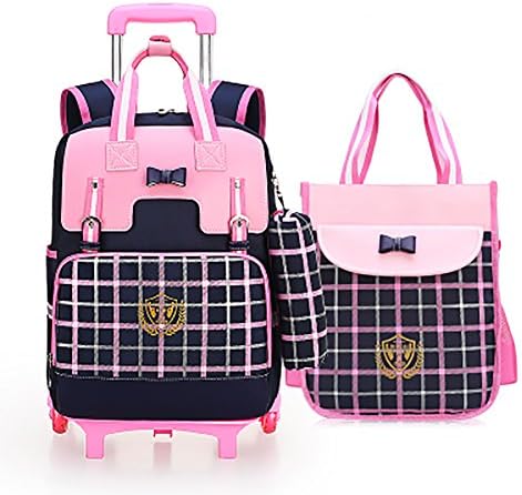 3Pcs Girls Rolling Backpack Kids Bookbag With Wheels Set Elementary Students Schoolbag - View #9
