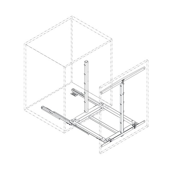 AMIX Küchenauszug 47cm Küchenauszug Unterschrank Vollauszug – 2 Schubladen, Soft-Close, Silber, 47x47x52 Cm Unterbau Auszug