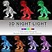 Dinosaur Night Light Kids Toys, Dimmable 3D LED Lamp Nightlight,16 Colors Smart Touch& Updated Remote Control, Dinosaur Toys Birthday Party Christmas Gifts for 2 3 4 5 6+ Years Old Girls Boys