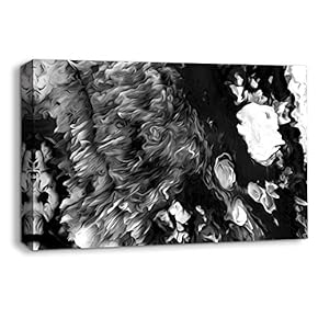 Canvas Wall Art Abstract Black and White Painting Artwork for Home Prints Framed - 12x18 inches