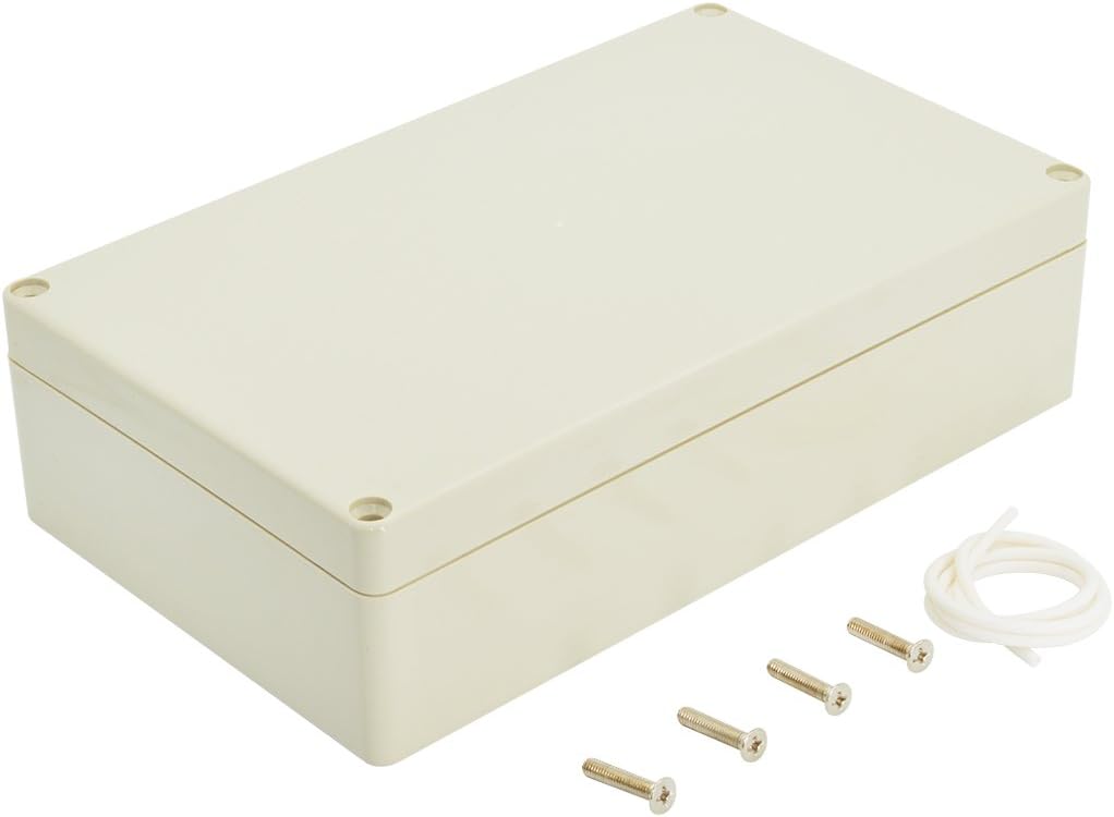 LeMotech Waterproof Dustproof IP65 ABS Plastic Junction Box Universal Electric Project Enclosure Pale Gray 7.9 x 4.7 x 2.2 inch (200 x 120 x 56 mm)
