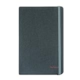 Labon's Ruled Notebook Hardcover Classic Diary Journal Elastic Vertical Band Closure 3D Waving Cloth Cover (A5, Grey)