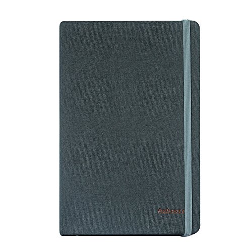 Labon's Ruled Notebook Hardcover Classic Diary Journal Elastic Vertical Band Closure (A5, Grey)