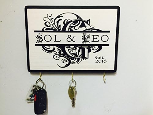 7x9 Personalized Monogram Key Holder/ Plaque. Personalized Wedding Gift. Awesome for Engagement Gift, Bridal shower, Couple's Gift, Housewarming. Wedding gift idea. Perfect Realtor Gift.
