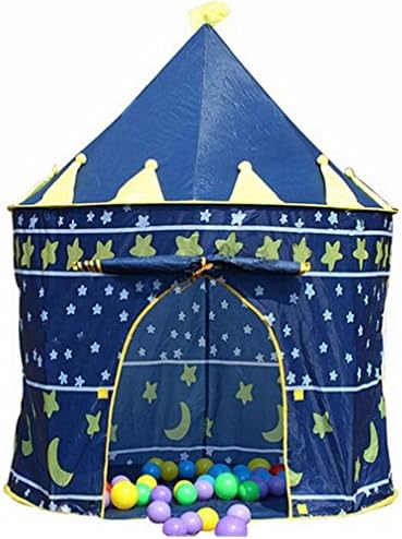 Childrens Play Tent - Blue Prince Castle Kids Tent-Indoor/Outdoors Foldable With Carry Bag