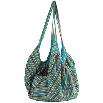 Tribe Azure Jacquard Cotton Hobo Tote Bag - Large Banana Style Shoulder Bag, Pink