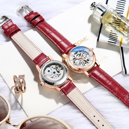 Uniiking® Ladies Watches Analog Quartz Watch for Women Waterproof Women's Wrist Watches Womens Watch with Leather Strap, Jewelry Gift for Wedding Anniversary Birthday