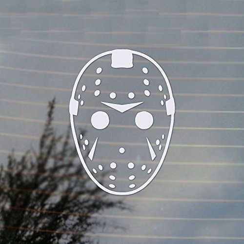 Cosplay & Fan Gear Hockey Mask Horror Vinyl Decal (White)