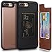 iPhone 8 Plus Case, TORU [iPhone 8 Plus Wallet Case] Hidden Credit Card Holder ID Slot Card Case with Mirror for Apple iPhone 8 Plus (2017) / iPhone 7 Plus (2016) - Rose Gold