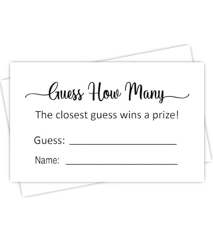 Candy Guessing Game Party Set – Includes 1 Standing Sign (8x11") & 50 Guess Cards, For Birthday & Baby Showers - View #8
