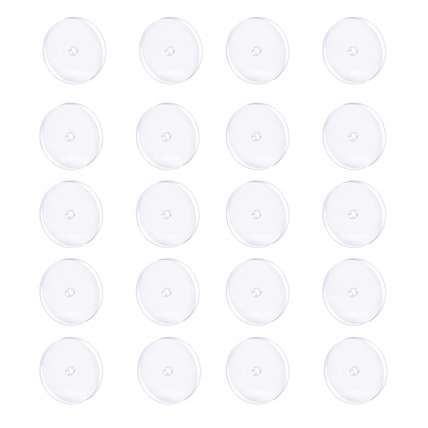 Decentraland 7MM 20PCS Clear Piercing Disc for Piercing Bump,Pressure Silicone Earrings for Keloids Healing Pads Belly Button Piercing Kit