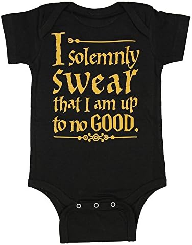 Unisex Baby I Solemnly Swear That I Am Up To No Good One Piece Bodysuit - Black