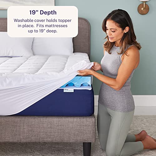 Sleep Innovations Dual Layer 4 Inch Memory Foam Mattress Topper, Full