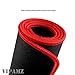 VIPAMZ Large Mouse Pad Gaming Mousepad Black with Red Stitched Edges 36