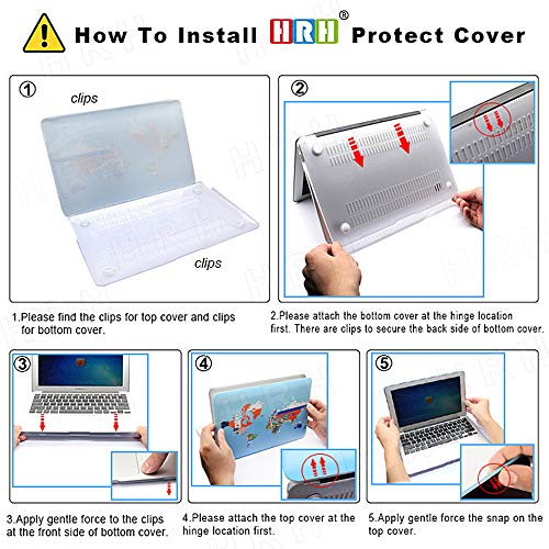 HRH World Banknotes Map Design Laptop Body Shell Protective Hard Case for MacBook New Pro 13 inch with Touch bar A1706 A1989/ Without Touch bar A1708 A1988(2018 2017 2016 Release)