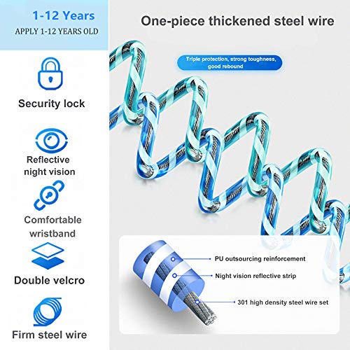 Anti-Lost Wrist Link, Outdoor Harness for Children. (Blue/8.2 ft and Cyan/4.9 ft)