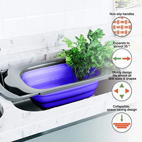 image for Collapsible Kitchen Colander - Over the Sink Kitchen Strainer By Comfi