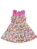 Shopkins Girls' Scuba Skater Dress w/Mesh Illusion Neckline Pink Size 4/5