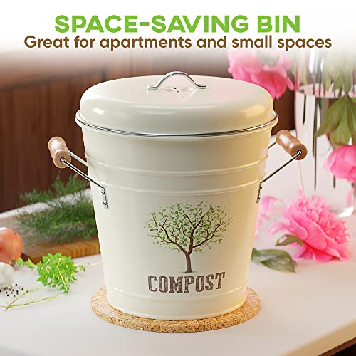 Third Rock Compost Bin Kitchen 1.0 Gallon Countertop Compost Bin with