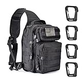 Weanas Tactical Sling Bag Pack, Military Shoulder Sling Backpack with 4 Tactical D-Ring Clips