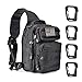 Weanas Tactical Sling Bag Pack Military Rover Shoulder Sling Backpack Molle Assault Range Bag with 4 Tactical D-Ring Clips
