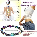 KaiKBax Colorful Hematite Chain Bracelet Unisex Magnet Health Care Hand-Woven Hand String Weight Loss Bracelet