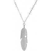 GYRMMUE Boho Feather Pendant Necklaces for Women Gold Feather Leaf Necklaces Lightweight Hypoallergenic Necklace Vintage Bohemian Jewelry Long Sweater Necklace Holiday Party Accessories