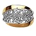 PZ ♥925 Sterling Silver 14K Yellow Gold Lace Ring