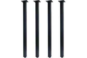 QLLY 32 inch Adjustable Metal Desk Legs, Square Office Table Furniture Leg, Set of 4 (32 inch)