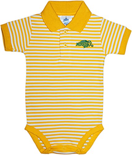 Creative Knitwear North Dakota State University Bisons Newborn Striped Polo Bodysuit