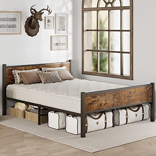 IRONCK Bed Frame, Full Size Platform Bed with Headboard and Footboard