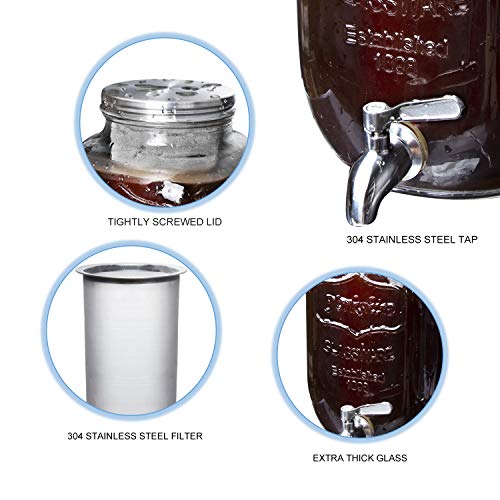 LIGHTEN LIFE Cold Brew Coffee Maker 1 Gallon, Cold Brew Coffee Kit with