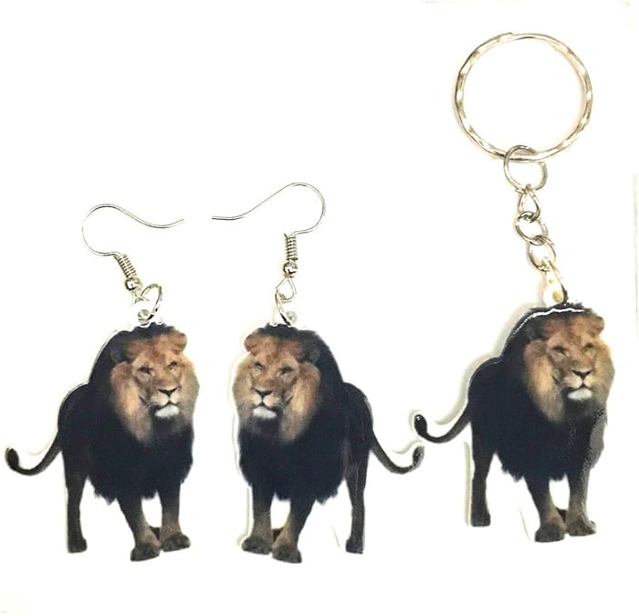 calhepco Lion Acrylic Lion Key Chain Keychain for Women Animal Keyring Men Bag Women