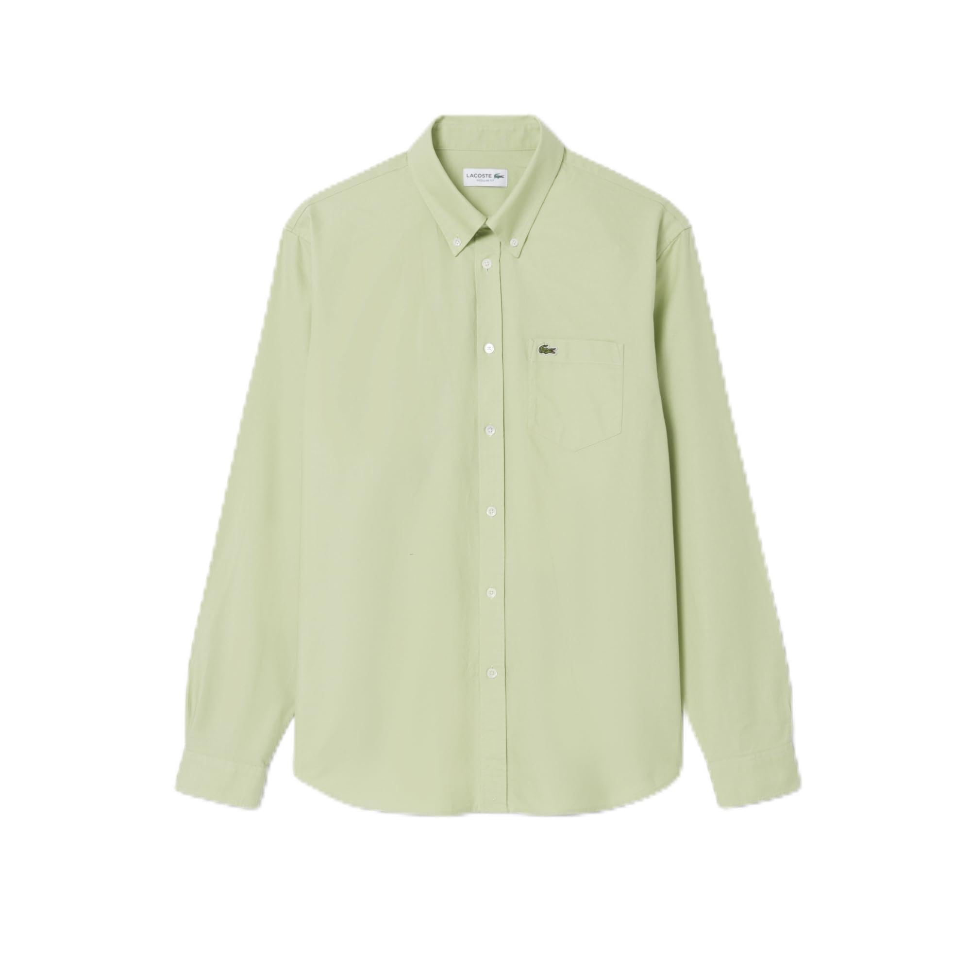 Lacoste Men’s Regular Fit Oxford Shirt, Birch/Birch, Medium