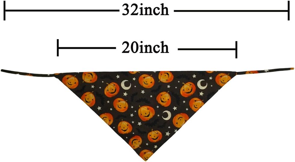 KZHAREEN Halloween Dog Bandana Triangle Bibs Scarf Accessories- Pumpkin Pattern : Pet Supplies