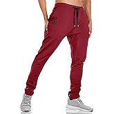 BROKIG Mens Jogger Sport Pants, Casual Zipper Gym Workout Sweatpants Pockets