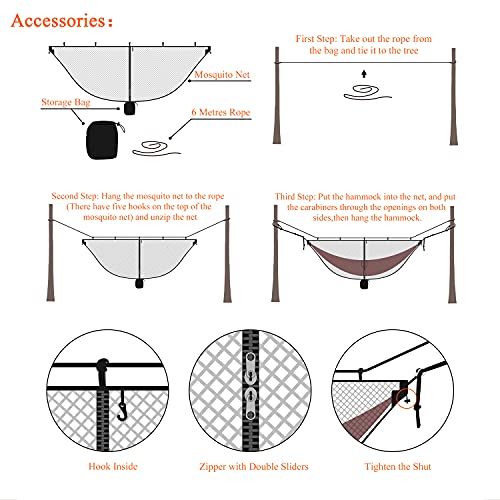 ALUCKY Hammock Net Camping Mosquito Net, No See Ums & Repels Insect