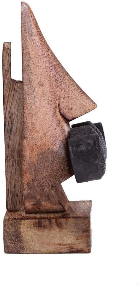 Quirky Handmade Moustache Themed Wooden Spectacle Holder Stand, Brown, 12.5 centimeter - Image 4