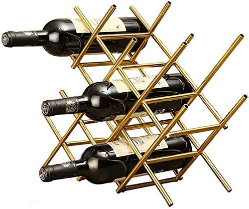 gold tabletop wine rack