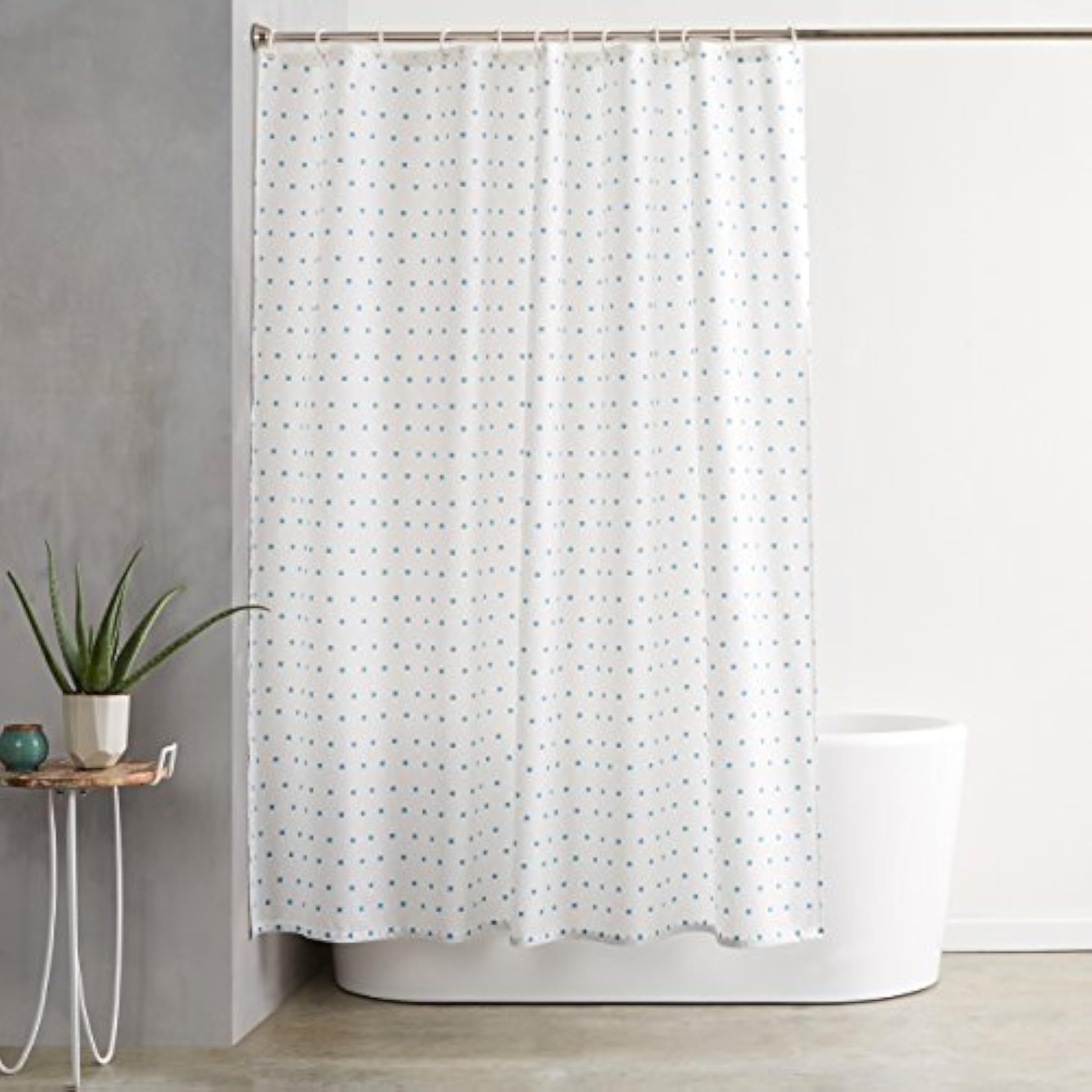 Basics Fabric Shower Curtain With Grommets And Hooks 72
