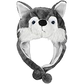 Lacheln Animal Plush Hats for Women Men Halloween Party Costume Winter Soft Warm Funny Beanies for Teen Adult