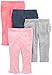 Simple Joys by Carter's Baby 4-pack Pant, Pink/Grey/Navy Ruffle, Preemie