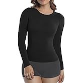 +MD Womens Compression Slimming Shirts and Undershirts for Tummy Waist and Bust Long Sleeves Thermal Underwear Round Neck