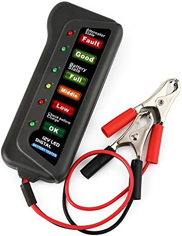 Battery Tester, OUHL 12V Digital Car Battery Alternator Tester with LED Indication, Test Battery Condition &amp; Alternator Charging for Cars Heavy Duty Trucks Motorcycle Boat
