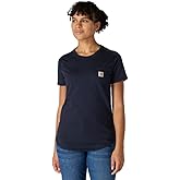 Carhartt Women's Force Relaxed Fit Midweight Pocket T-shirt, Navy, Large